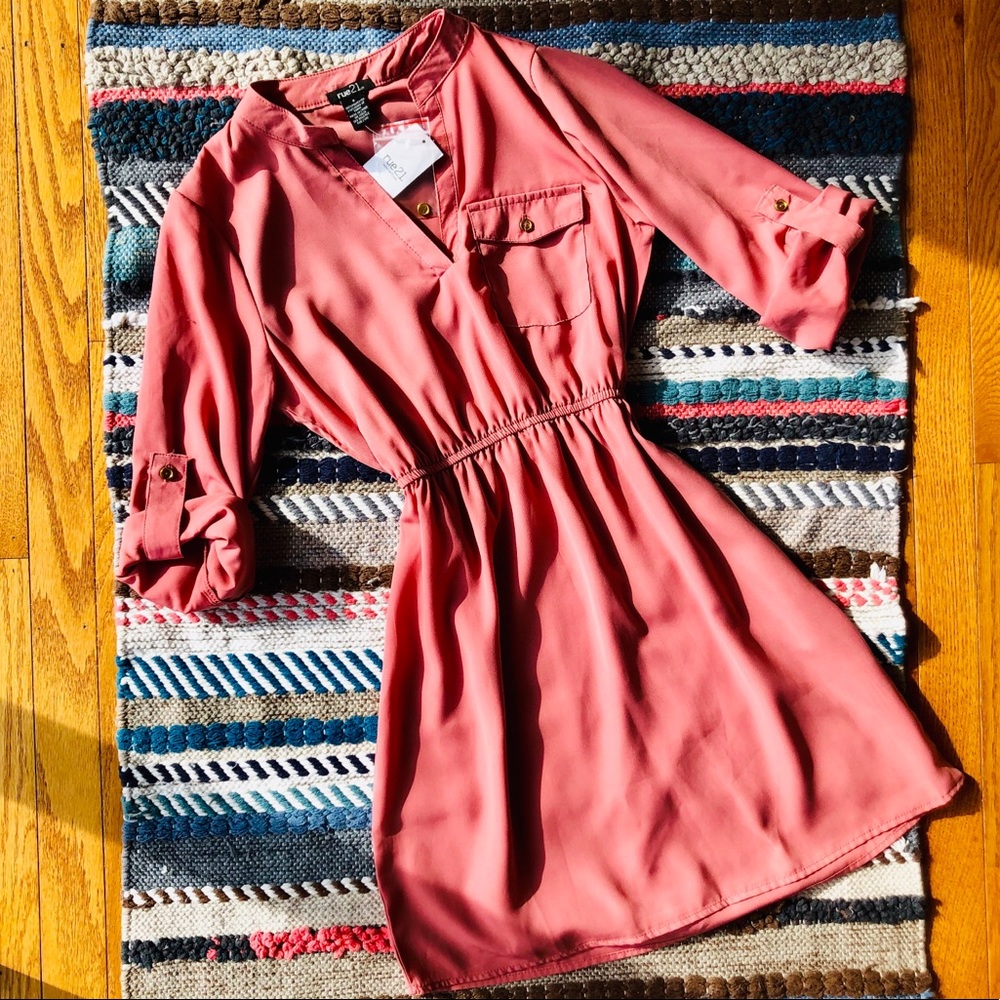 NWT! Rue21 Blush Pink Pocket Elastic Waist Dress
